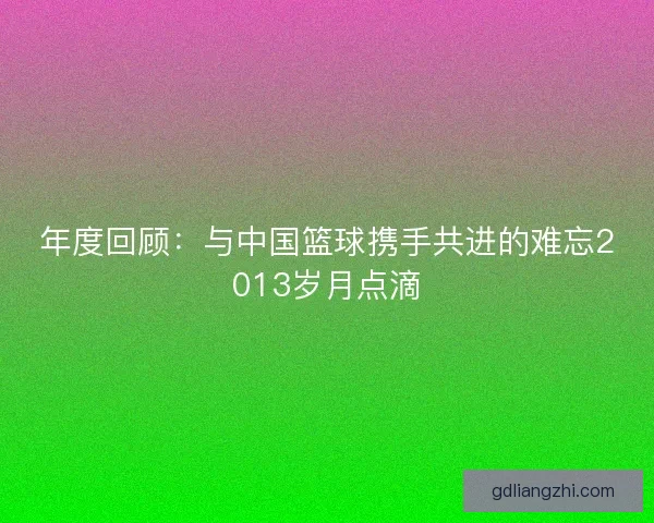 年度回顾：与中国篮球携手共进的难忘2013岁月点滴