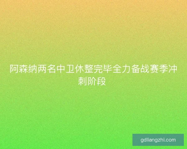 阿森纳两名中卫休整完毕全力备战赛季冲刺阶段 